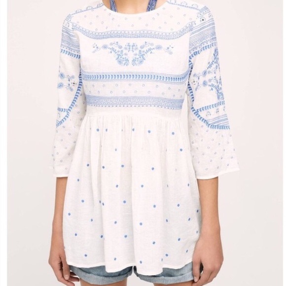 Anthropologie Tops - Blue and white tunic